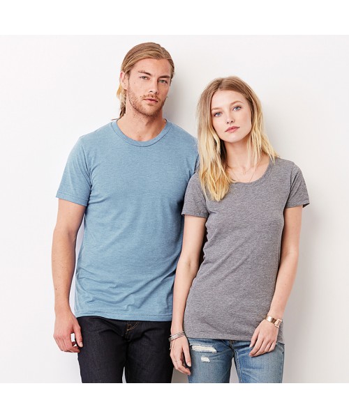 Plain Unisex triblend crew neck t-shirt Bella+Canvas 130 GSM